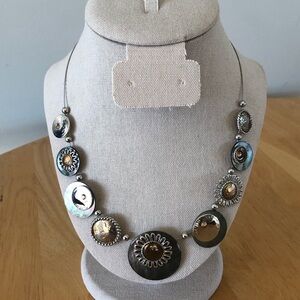 Women’s Vintage Spoutnik 19” Mother of Pearl Stainless steel wire necklace